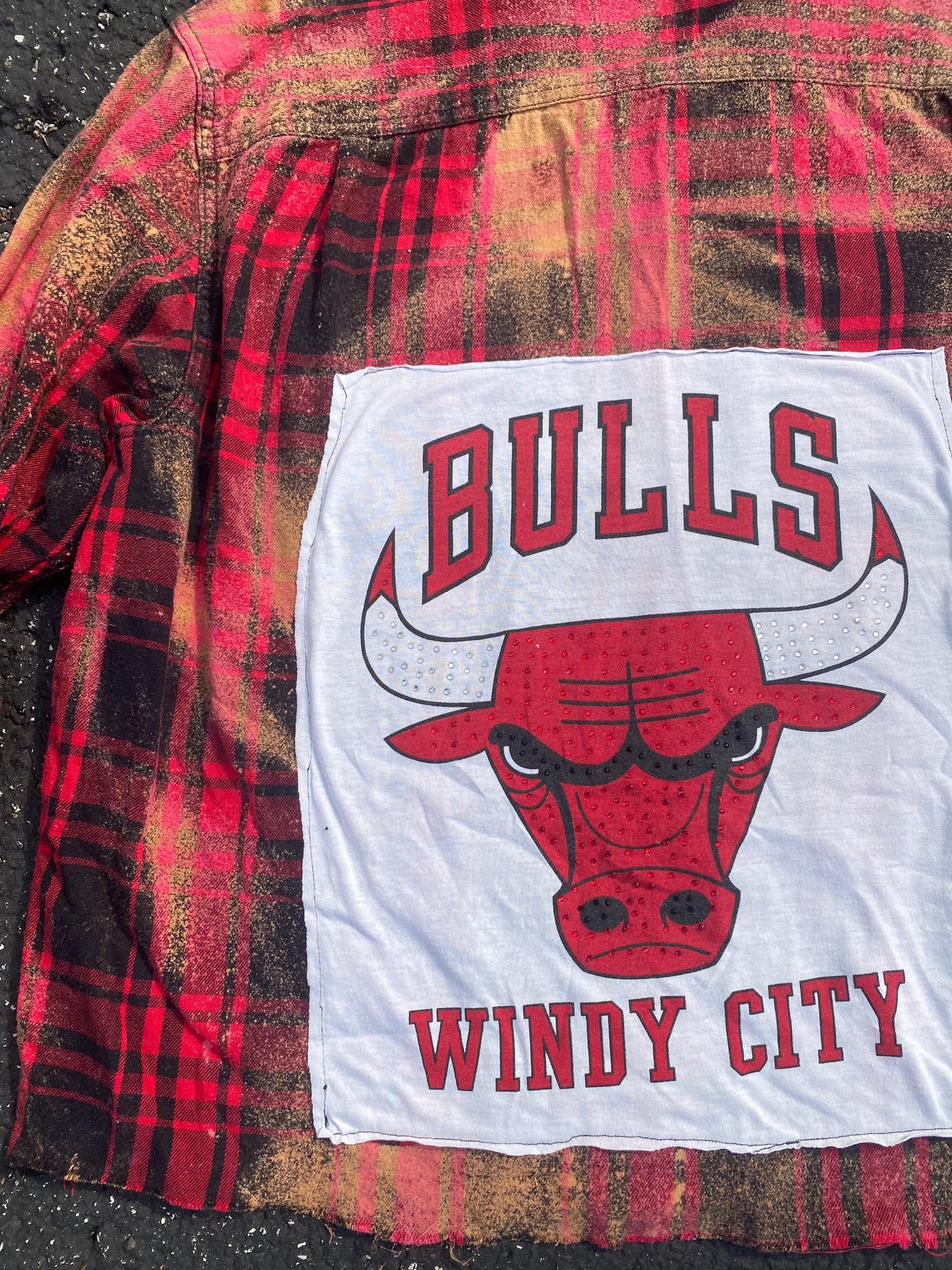 Chicago Bulls Acid Wash w/ Rhinestone Detail