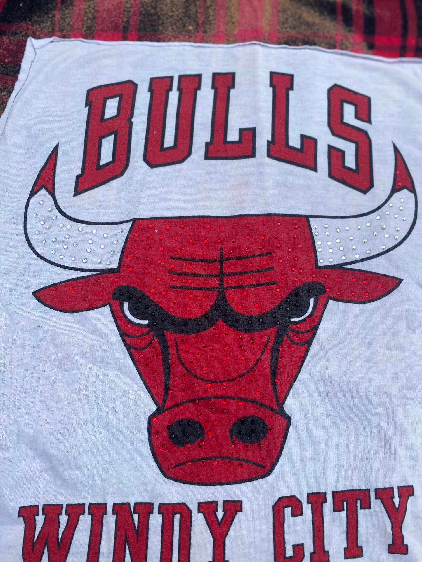 Chicago Bulls Acid Wash w/ Rhinestone Detail